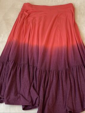 torrid Coral to Plum Ombre Tiered Maxi Skirt